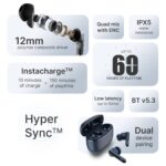 Noise Aura Buds in Ear Truly Wireless Earbuds with 60H of Playtime, Quad Mic with ENC, Dual Device Pairing, Instacharge(10 Min=150 Min),12Mm Polymer Composite Driver,BT V5.3(Aura White) - Image 3