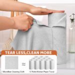 HASTHIP® 50-Count Microfiber Cleaning Cloth Multipurpose Cleaning Cloth Roll Pre-Cut Tear Away Microfiber Cleaning Cloth Roll Kitchen Cloth for Cleaning Highly Absorbent Reusable - Image 4