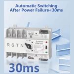4P WiFi Automatic Transfer Switch 125A 230V | Dual Power Input | Power Failure Memory | Smart Timer, Countdown & Cycle Modes | eWeLink | Manual/Auto | Home Generator, Backup Power, Industrial - Image 3