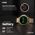 Vibez by Lifelong Ornate Smartwatch for Women with HD Display|Body Temprature |24x7 Heart Rate & SpO2 Tracking|8 Sports Mode|Sleep Monitor|IP67|7 Days Battery Backup (VBSWW450,Gold) - Image 6