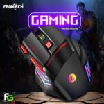 FRONTECH AeroStrike USB Wired Gaming Mouse with Upto 7200 DPI Gaming Sensor | 7 Buttons Design | Rainbow Lighting with Breathing Effect | 1.5m Braided Cable (Black+Red) - Image 3