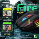FRONTECH AeroStrike USB Wired Gaming Mouse with Upto 7200 DPI Gaming Sensor | 7 Buttons Design | Rainbow Lighting with Breathing Effect | 1.5m Braided Cable (Black+Red) - Image 4