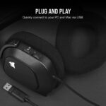 Corsair HS80 RGB Wired USB Premium Gaming On Ear Headphones with Dolby Audio 7.1 Surround Sound (Broadcast-Grade Omni-Directional Microphone, Memory Foam Earpads, High-Fidelity Sound) (Carbon) - Image 4