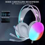 Aula S505 USB Wired Gaming Headset with Mic for PC | RGB Rainbow Backlit, Virtual 7.1 Surround Sound, 50mm Driver, Soft Memory Earmuffs | Wired Laptop Desktop Computer Headset (Pink) - Image 4