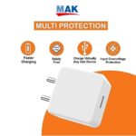 MMAK MAK 33 W SuperVOOC 4 A 33 Watt -VOOC, Dart, WARP, Dash Charger with Red Type-C Cable Charging Adapter Travel Fast Charger with Detachable Cable (White, Cable Included) - Image 3