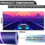 Extended Gaming Mouse Pad (800mm x 300mm x 3mm) Extra Large Gaming Mouse Mat for Gamer, Waterproof Office Desktop Mat (Drift) - Image 6