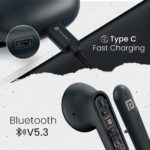 Portronics Harmonics Twins S18 in Ear TWS Earbuds with 30H Playtime, in Built HD Mic, Game/Music Mode, 13mm Dynamic Driver, Low Latency, Touch Control, Type C Fast Charging, Light Weight(Black) - Image 6