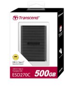 Transcend 270C 500GB Portable SSD - up to 520 MB/s - USB 3.1 Gen 2, USB Type C to USB Type A/USB C to USB C - External Solid State Drive - TS500GESD270C - Image 3