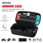 NiTHO SWITCH/SWITCH LITE ARMOUR CASE XL, Carry Case Compatible with Nintendo Switch/Lite Console & Accessories Black Protective Hard Portable Travel Case Shell Pouch - Image 3
