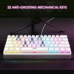 Ant Esports MK1200 Mini 60% Wired Mechanical Gaming Keyboard – Red Switch, Rainbow Backlit, 61 Keys, Anti-Ghosting, USB, Compact TKL – Compatible with Windows, macOS, PS5, Xbox, Laptop & PC (White) - Image 4