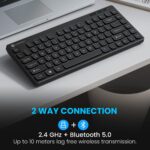 Portronics Bubble Multimedia Wireless Keyboard 2.4 GHz & Bluetooth 5.0 Connectivity, Noiseless Experience, Compact Size for iOS iPad Air, Pro, Mini, Android, Windows Tablets PC Smartphone(Black) - Image 3