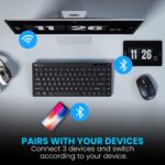 Portronics Bubble Multimedia Wireless Keyboard 2.4 GHz & Bluetooth 5.0 Connectivity, Noiseless Experience, Compact Size for iOS iPad Air, Pro, Mini, Android, Windows Tablets PC Smartphone(Black) - Image 4