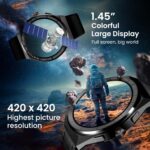 SKMEI Smartwatch Bluetooth Call for Android & iOS for Men's Fitness Tracker with Heart Rate, Blood Pressure & Sleep Monitor, IP68 Waterproof, Long Battery Life - S232 (Black Steel Band) - Image 3