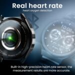 SKMEI Smartwatch Bluetooth Call for Android & iOS for Men's Fitness Tracker with Heart Rate, Blood Pressure & Sleep Monitor, IP68 Waterproof, Long Battery Life - S232 (Black Steel Band) - Image 4