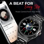 SKMEI Smartwatch Bluetooth Call for Android & iOS for Men's Fitness Tracker with Heart Rate, Blood Pressure & Sleep Monitor, IP68 Waterproof, Long Battery Life - S232 (Black Steel Band) - Image 6