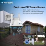 HIFOCUS 4MP Dual Lens Wi-Fi PTZ Outdoor Security Camera, 10X Zoom with Wide & Zoom Views, Color Night Vision, AI Human Detection & Auto Tracking, Two-Way Audio, Siren & Alexa Support - Image 4
