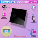 amiciSmart WIFI 2 Way Switch,2 Gang Wall Switch With Touch Button Compatible With Alexa, Google Assistant And Smartlife App, 10A 230VAC Smart Switch With Interlocking Feature (2300W) - Image 3