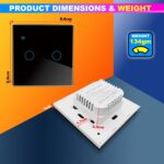 amiciSmart WIFI 2 Way Switch,2 Gang Wall Switch With Touch Button Compatible With Alexa, Google Assistant And Smartlife App, 10A 230VAC Smart Switch With Interlocking Feature (2300W) - Image 5