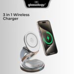 Glassology 3 in 1 Dock 23W Wireless Charger, for iPhone 17/17 Air/17 Pro/17 Pro Max, 16/16 Plus/16 Pro/16 Pro Max, 15/14/13/12, Earbuds 3rd/2nd gen & Watch, Premium 360 Rotatable. (White) - Image 3