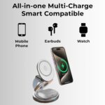 Glassology 3 in 1 Dock 23W Wireless Charger, for iPhone 17/17 Air/17 Pro/17 Pro Max, 16/16 Plus/16 Pro/16 Pro Max, 15/14/13/12, Earbuds 3rd/2nd gen & Watch, Premium 360 Rotatable. (White) - Image 4