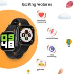 Turet Gravel Smartwatch for Kids - Aluminium Body, HD Screen, in-Built Games, Motion Mode, IP68 Waterproof, Activity Tracker, Multiple Dials, Heart Rate, SpO2 & Sleep Monitoring (Black) - Image 6
