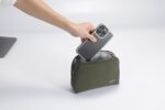 TEKNE Mini Tech Organizer Pouch | Water-Resistant Gadget Organizer with Multiple Compartments & SBS Zippers | Travel & Office Use – Green - Image 3