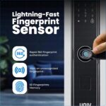 UY720 Smart Digital Door Lock (Bluetooth) Complete App Management Fingerprint-PIN-OTP-RFID-Card & Manual Key|Child Lock| 5 Strong Bolt Mortise|Suitable for 35 mm Wooden Door - Image 4