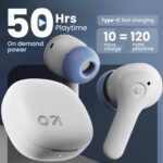 GOBOULT Made in India K10 Ear Buds Wireless with 50H Playtime, 4 Mics Clear Calling, 45ms Low Latency Gaming, 10mm Bass Drivers Earbuds Buds Bluetooth Wireless Earphones (Ice Blue) - Image 4