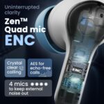 GOBOULT Made in India K10 Ear Buds Wireless with 50H Playtime, 4 Mics Clear Calling, 45ms Low Latency Gaming, 10mm Bass Drivers Earbuds Buds Bluetooth Wireless Earphones (Ice Blue) - Image 5