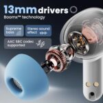 GOBOULT Made in India K10 Ear Buds Wireless with 50H Playtime, 4 Mics Clear Calling, 45ms Low Latency Gaming, 10mm Bass Drivers Earbuds Buds Bluetooth Wireless Earphones (Ice Blue) - Image 6