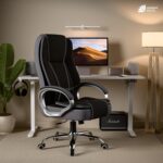 Green Soul Vienna | Fabric Office Chair | Ergonomic Executive Boss Chair with Spacious Cushioned Seat | Heavy Duty Metal Base | High Back | 3 Years Warranty (Black & Grey) - Image 3
