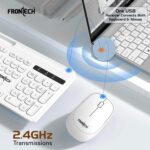 Frontech Wireless Keyboard & Mouse Combo Set | 2.4GHz USB Connectivity | 104 Keys | 3 Buttons | 1200 DPI Mouse | Compatible with PC/Laptop/Mac (KB-0030, White) - Image 6