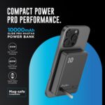URBN Slide Pro MagSafe 4-in-1 Wireless Power Bank 10000mAh with Kickstand | Designed for iPhone 12+, Apple Watch, AirPods & Qi Devices | MagTag Ring Included (Black) - Image 3