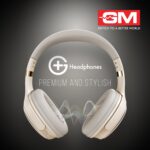 GM G+ Headphones, Over The Ear Headphones with Mic, BT 5.3, Pure Bass, 45ms Low Latency, Dual Pairing, 4 Play Modes (FM, Radio, SD Aux) 55H Playtime - White - Image 4