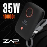 Phonokart Zap2 Compact 10,000mAh 35 W Powerbank with PD & PPS Charges 50% in 30 mins for iPhones & Pixels, Supports Samsung Super Fast Charging, Nothing, Oppo, OnePlus & MacBook (Black) - Image 3