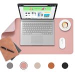 AROPANA Anti-Slip Extended Mouse Pad | PU Vegan Leather Desk Mat | Large Computer Desk Protector Pad with Suede Base for Keyboard, Laptop, Office & Home (90x45 cm, Pink) - Image 3
