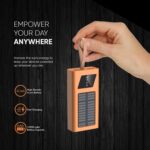 PremiumAV 10000mAh Solar Power Bank – Dual USB Output, Type-C & Micro Input, LED Display, Portable Li-Polymer Battery Pack for Smartphones, Travel, Outdoor Charging (15W, Orange) - Image 3