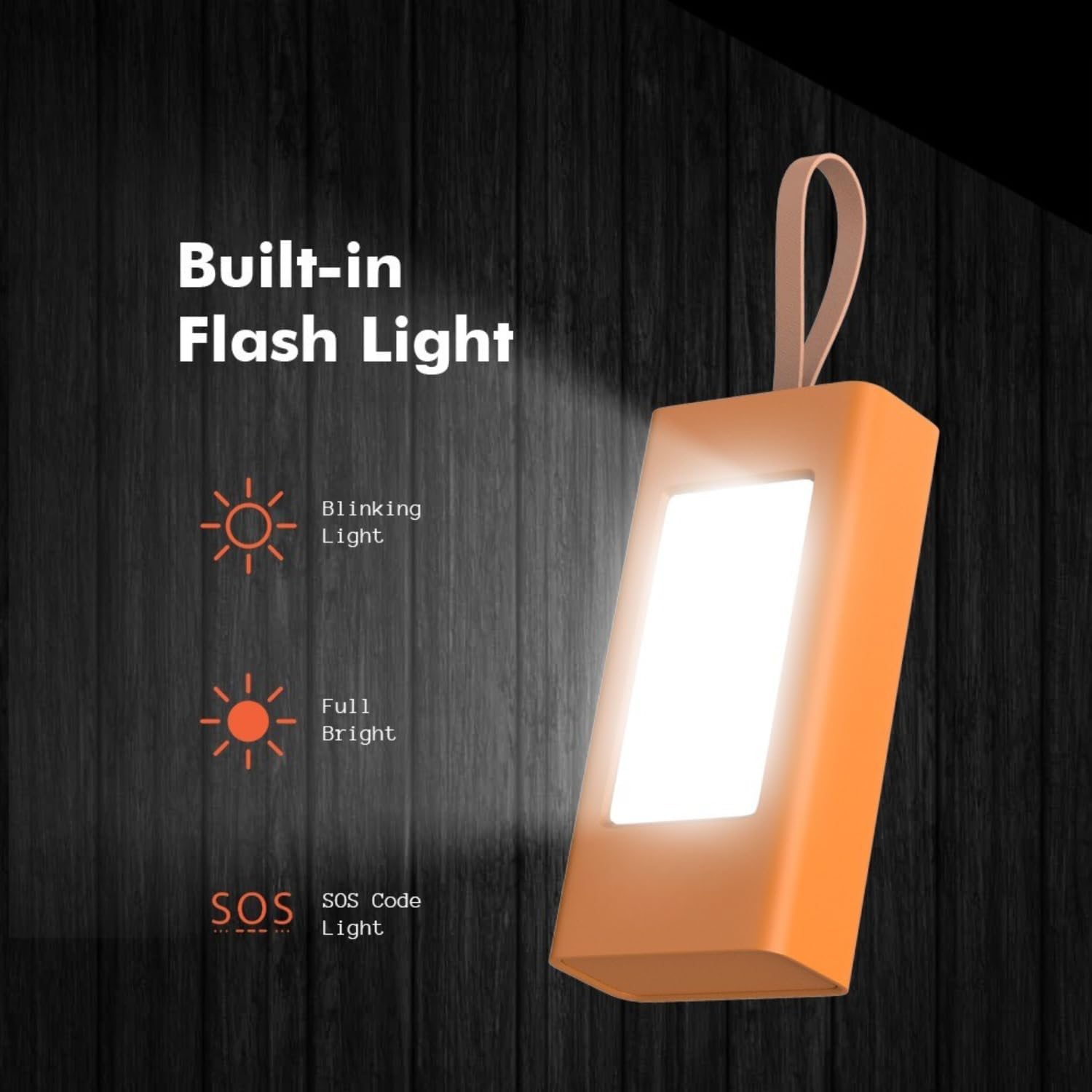 PremiumAV 10000mAh Solar Power Bank – Dual USB Output, Type-C & Micro Input, LED Display, Portable Li-Polymer Battery Pack for Smartphones, Travel, Outdoor Charging (15W, Orange) - Image 5