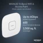 NETGEAR Cloud Managed Wireless Access Point (WAX630) - WiFi 6 Dual-Band AX6000 Speed | Up to 600 Client Devices | 802.11ax | Insight Remote Management | PoE++ Powered or AC Adapter (not Included) - Image 3