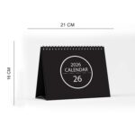 Black Wiro January 2026 to December 2026 Desk Calendar with Motivational Quotes | A5 Black and White Table Calendar | 170 GSM - Image 3