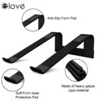 elove Laptop Stand for Desk, Portable Iron Stand Laptop Riser with Ventilated Design for Overheat Protection for 11-17 Inch laptops, Ergonomic Desktop Stand – Matte Black - Image 4