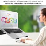 elove Laptop Stand for Desk, Portable Iron Stand Laptop Riser with Ventilated Design for Overheat Protection for 11-17 Inch laptops, Ergonomic Desktop Stand – Matte Black - Image 5