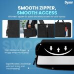 Dyazo 15.6 Inch Laptop Sleeve Case with Handle & Charger Pouch | Water-Resistant Shockproof Protective Front Accessories Pocket Bag | Compatible for Dell, HP, Lenovo, MacBook & More Notebooks (Black) - Image 4