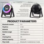 𝓓rumstone (𝟑 𝐘𝐄𝐀𝐑 𝐖𝐀𝐑𝐑𝐀𝐍𝐓𝐘) RGB Smiley Face Bluetooth Speaker – Colorful LED Light Ring, Portable Wireless Audio Device with Stand, Fun Emoji Design, Deep Bass, HD Sound & Long Playtime - Image 8