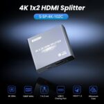 HDMI KVM Extender with Audio Output, IR Control, USB Support over Cat5e/Cat6, Black Metal, 60M Range, 1080p Resolution (VOLT IT 4K HDMI Splitter, 2 Output) - Image 4