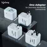 Lifelong Electronics 2500W Universal Travel Adapter All in One | 3 Type-C 45W PD & 2 USB-A 18W QC 3.0 | Dual Fuse Protection | 180+ Countries - Europe/US/Asia etc | International Socket - Image 4