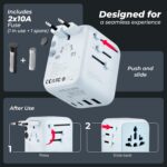 Lifelong Electronics 2500W Universal Travel Adapter All in One | 3 Type-C 45W PD & 2 USB-A 18W QC 3.0 | Dual Fuse Protection | 180+ Countries - Europe/US/Asia etc | International Socket - Image 5