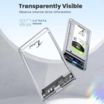 TECHIE 2.5” External Hard Drive Enclosure, HDD/SSD Transparent Enclosure, USB 3.0, Easy-Install Shockproof Case for Windows, macOS, Linux, Drives up to 4TB - Image 4