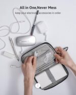 Electronics Travel Organizer, Tech Accessories Pouch Bag for Cables/Charger & Cords/Power Bank/Magic Mouse/Earphone, Electronic Organizer Travelling Bag (New Model, Black) - Image 5