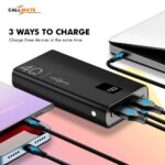 CALLMATE 20000Mah Power Bank, 40W Charging with Type C Pd (Input & Output) | Led Lamp |Metal Body, 3 Output Ports and 2 Input | Digital Display (Black, Lithium Polymer), Black - Image 4